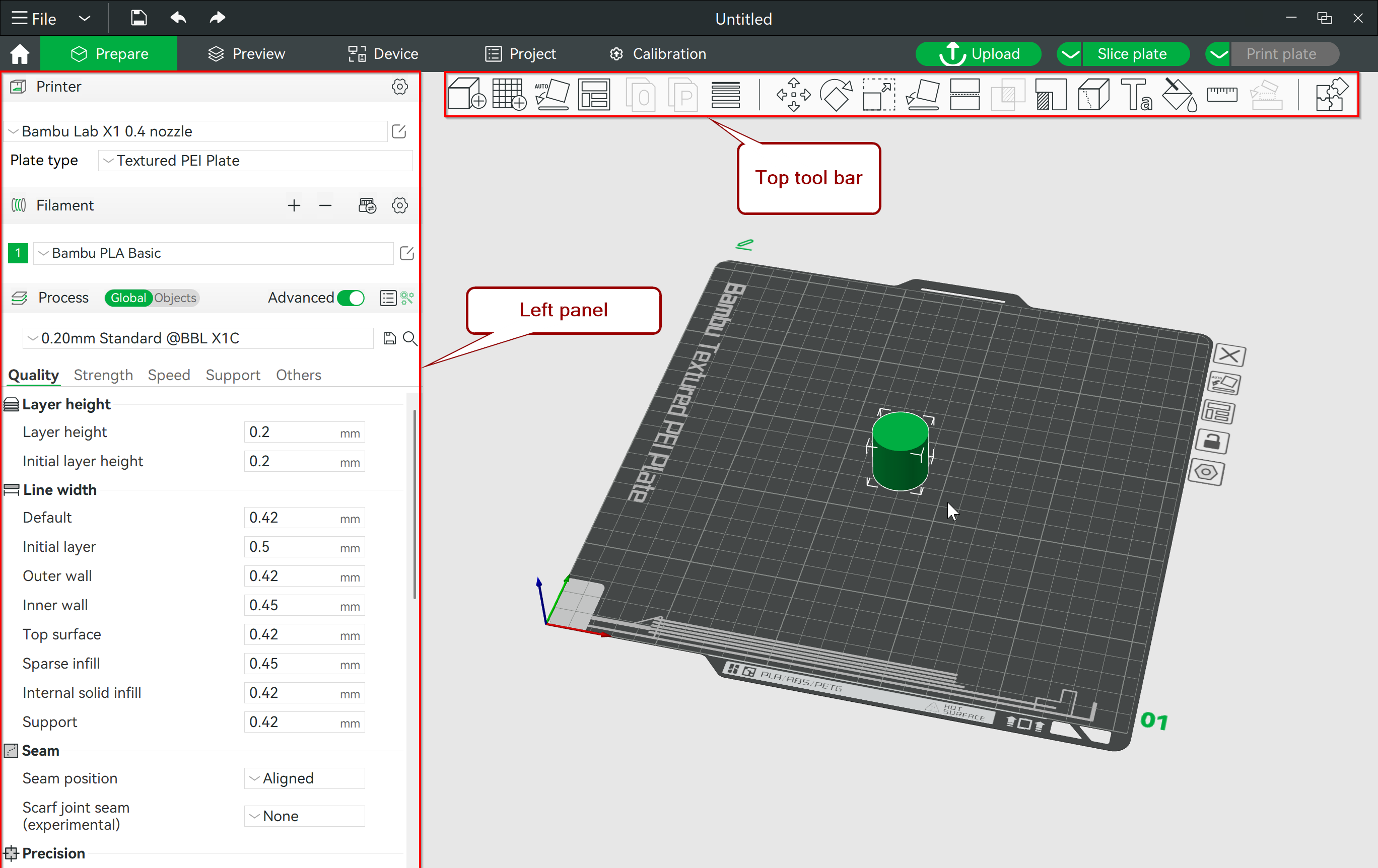 Bambu Studio user interface