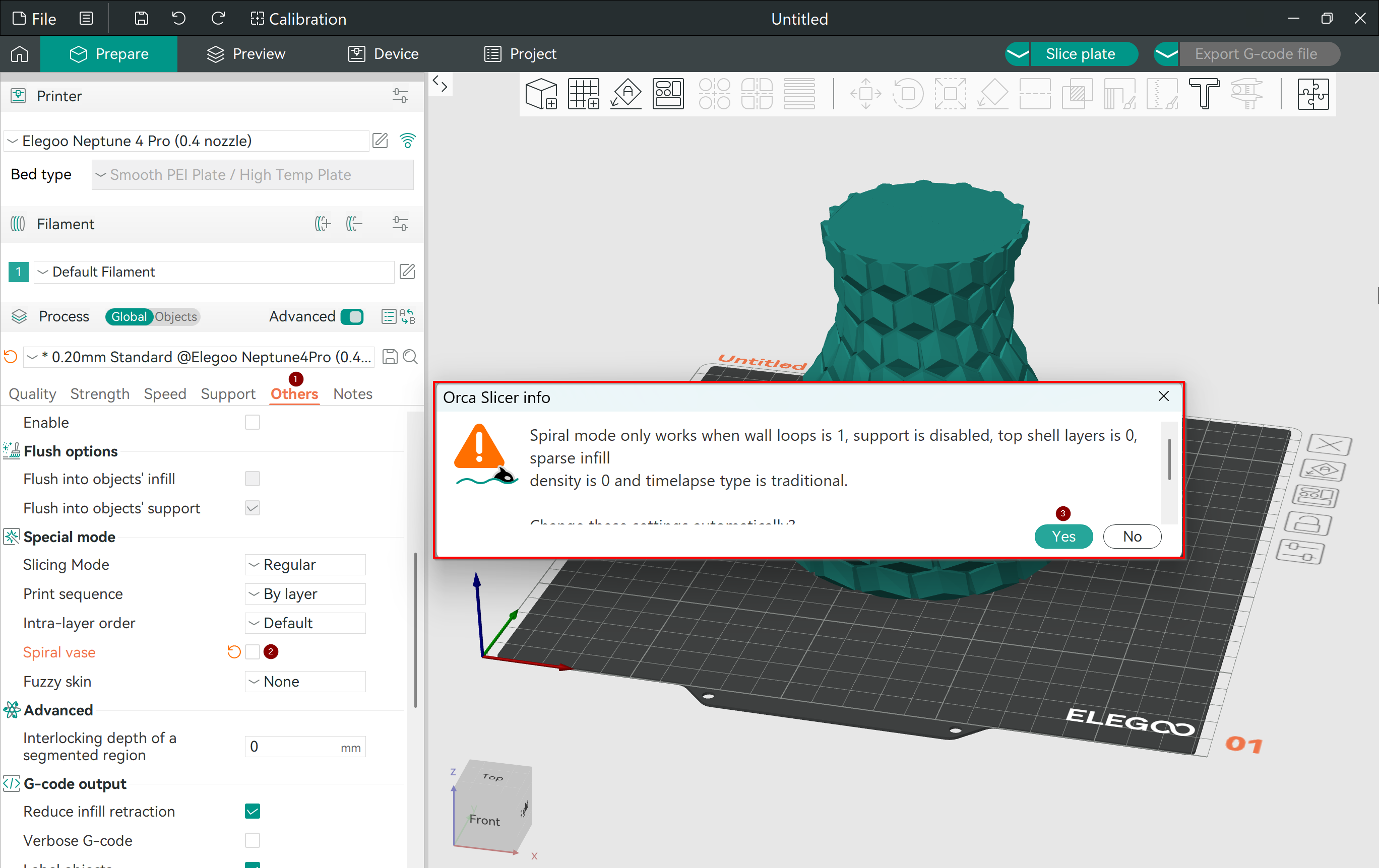 Spiral Vase Mode Option in Orca Slicer