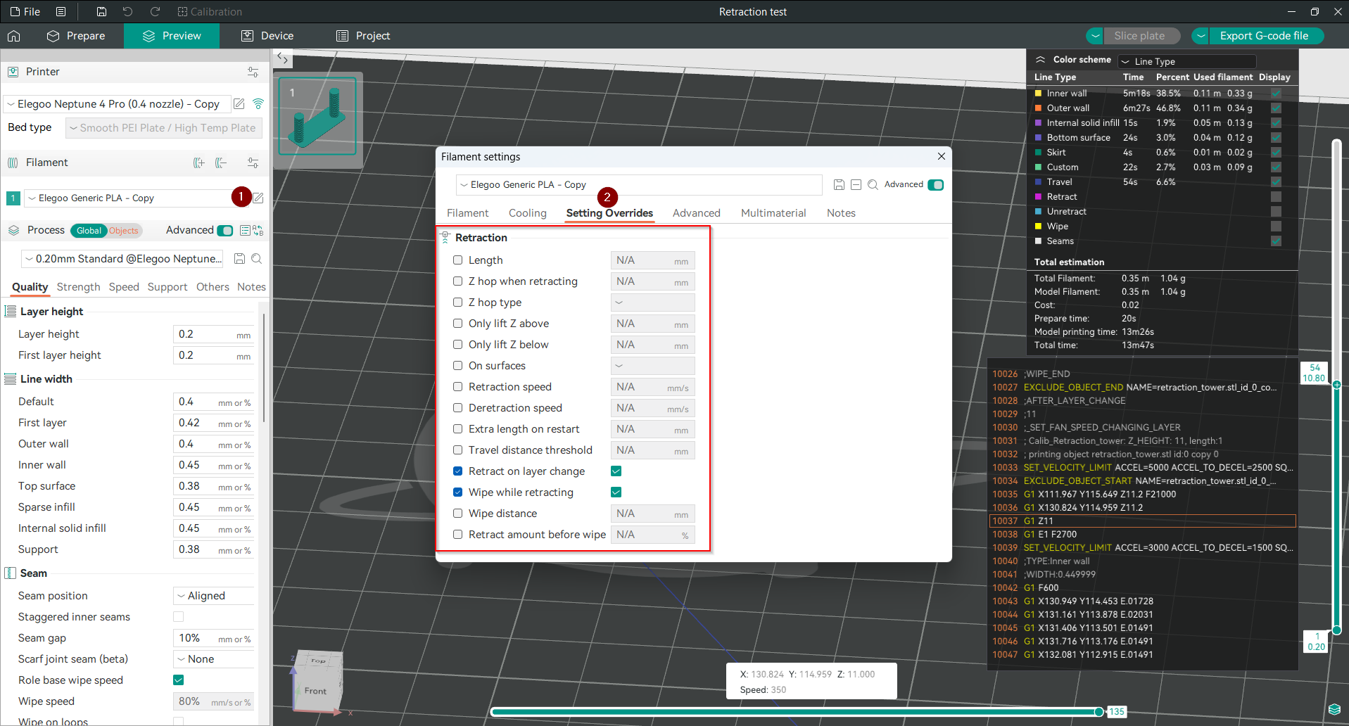 Enable Z-Hop Settings in Orca Slicer