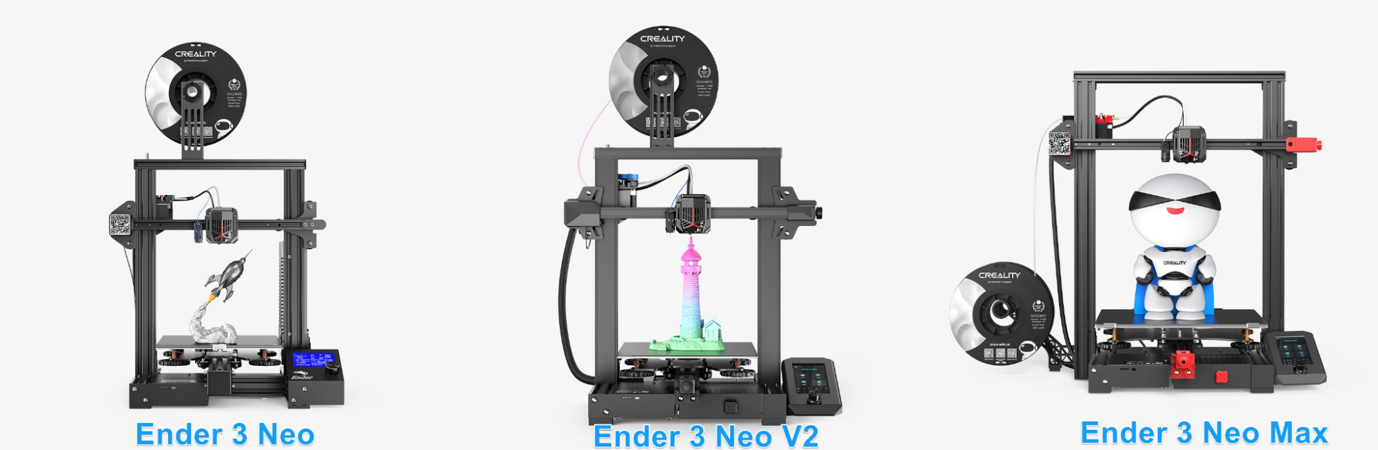 Ender 3 V3 SE vs. Ender 3 V2 vs. Ender 3 V2 Neo