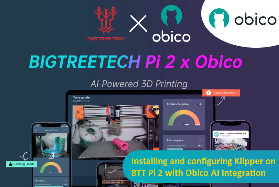 Installing and configuring Klipper on BTT Pi 2 with Obico AI Integration