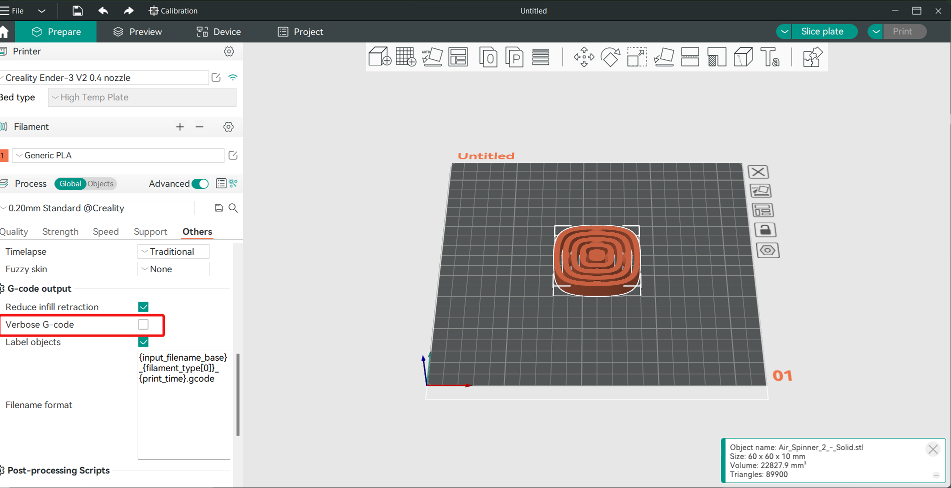 Verbose Gcode Orca Slicer