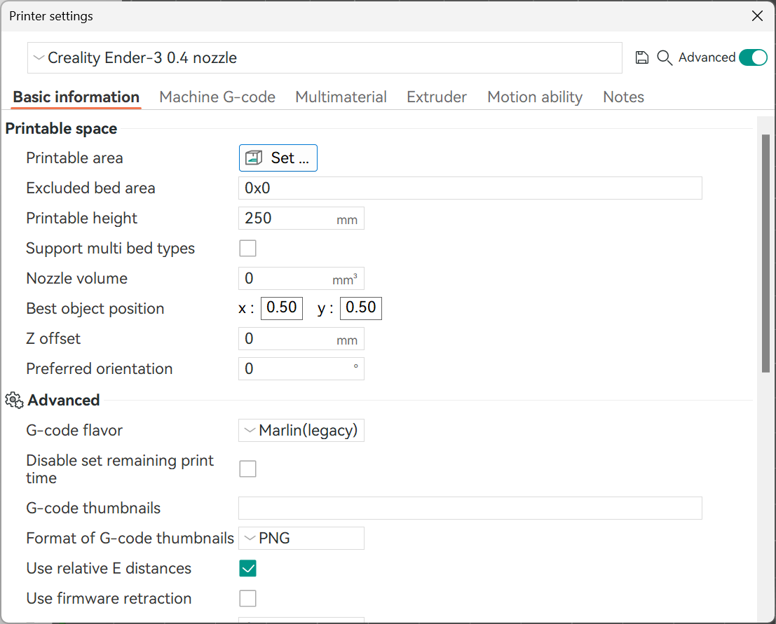 orcaslicer-basic-printer-information