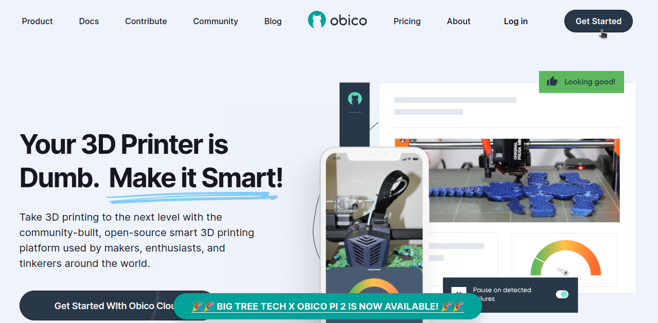 Obico Homepage