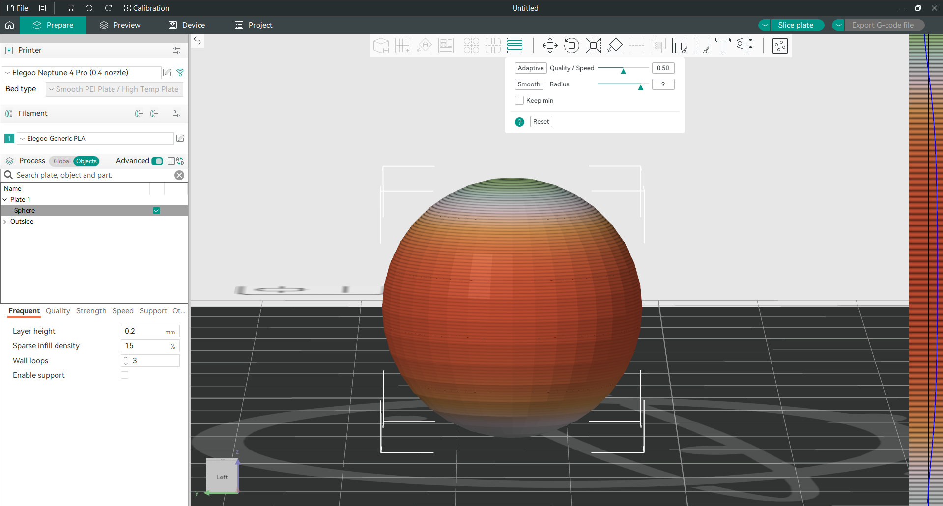 Smooth function to even out layer transitions