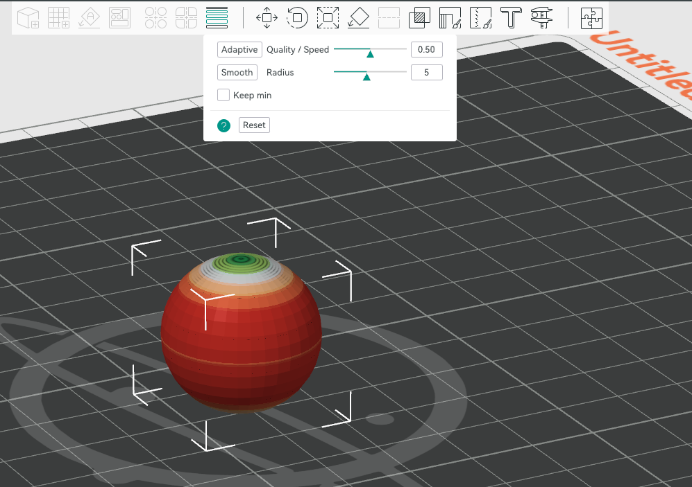 Quality/Speed slider for balancing print quality and speed