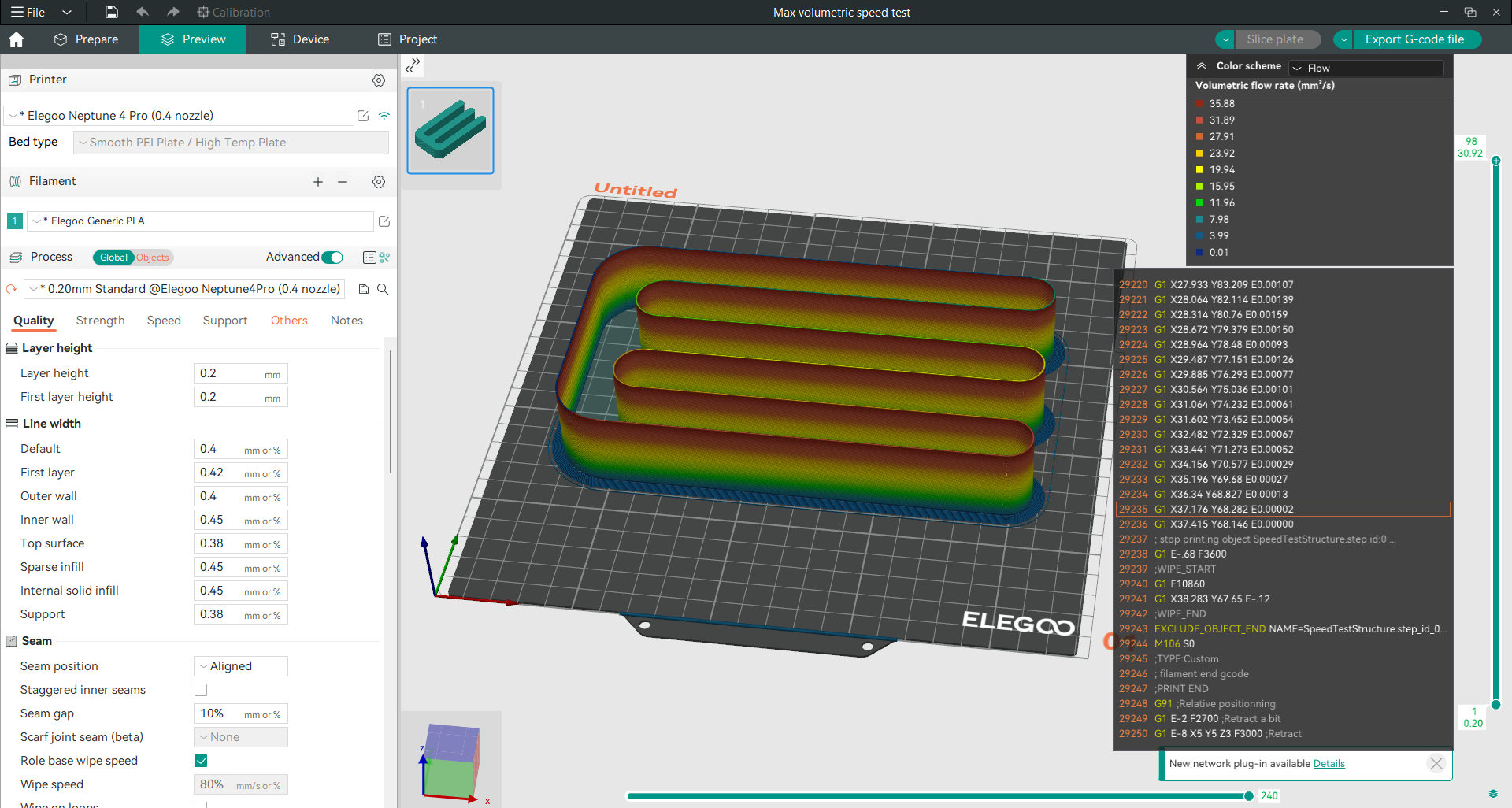 Maximum Volumetric Speed Testing Orca Slicer